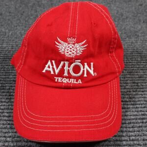 Avión Tequila Red Baseball Hat Adjustable Strapback Promo Cap Embroidered Logo